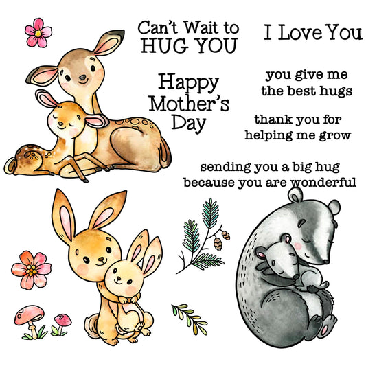 Love Baby Mother Animals Cutting Dies And Stamp Set YX1235-S+D