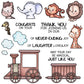 Kawaii Cartoon Animals Carriage Cutting Dies And Stamp Set YX1245-S+D