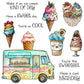 Cooling Summer Sweet Ice-cream Car Cutting Dies And Stamp Set YX1388-S+D