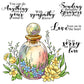 Vintage Perfume Bottle Flowers Floral 4PCS Stencils YX1326-M