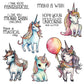 Cute Cartoon Colorful Unicorns Cutting Dies Set YX1331-D