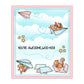 Creative Cute Squirrel On Paper Plane Cutting Dies And Stamp Set YX1328-S+D