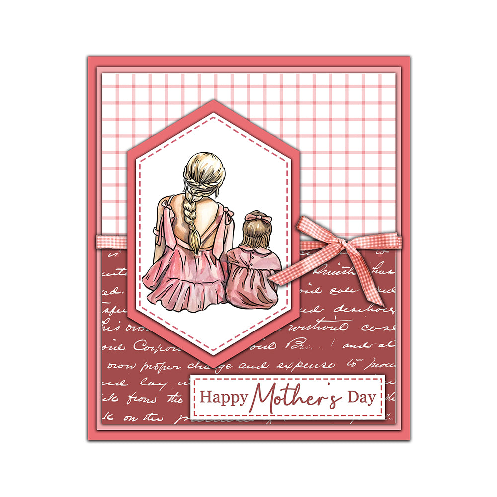 Love Mother Daughter Mother's Day Gifts Cutting Dies And Stamp Set YX1228-S+D