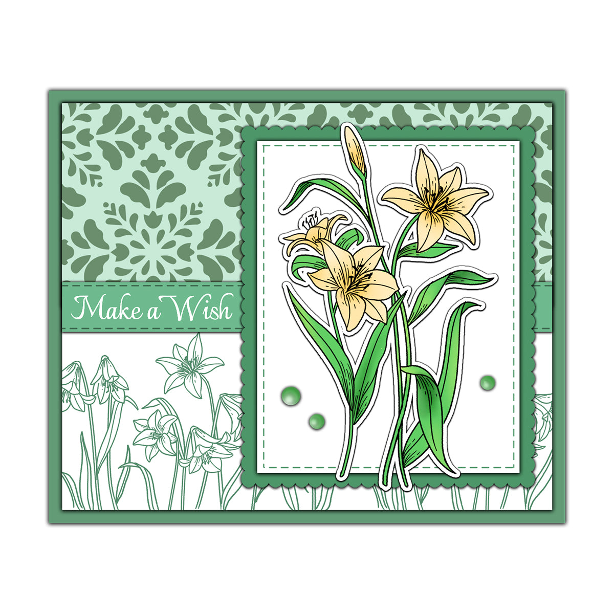 Blooming Flowers Daffodil Clear Stamp YX1329-S