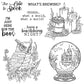 Magic Crystal Ball Owl And Candles Halloween Clear Stamp YX1414-S