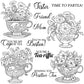 Blooming Flowers In Vintage Tea Cups Tea Time Clear Stamp YX1382-S