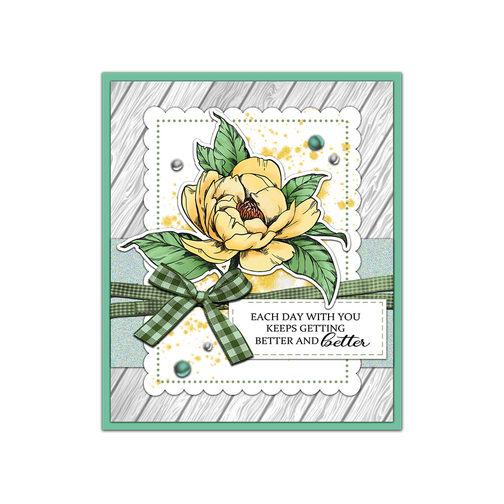 Beautiful Blooming Mangnolia Flowers Cutting Dies And Stamp Set YX1306-S+D