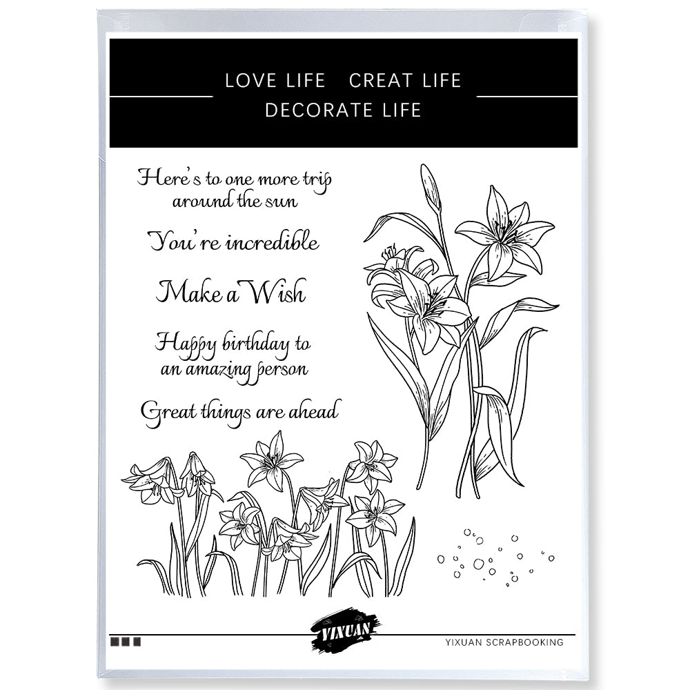 Blooming Flowers Daffodil Cutting Dies And Stamp Set YX1329-S+D
