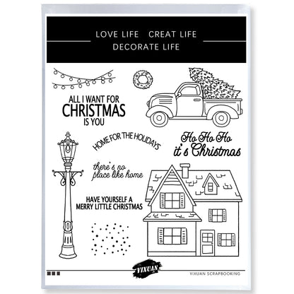 Busy Christmas Cutting Dies And Stamp Set YX1470-S+D