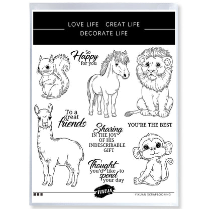 Cute Cartoon Nature Animals Cutting Dies And Stamp Set YX1422-S+D