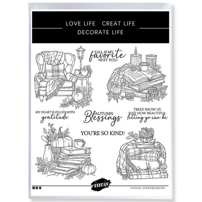 Sofa and Books Cutting Dies And Stamp Set YX1454-S+D