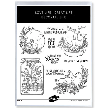 Animals in Hibernation Cutting Dies And Stamp Set YX1503-S+D