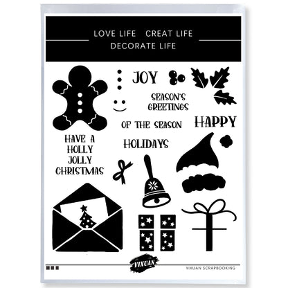 Christmas Elements Cutting Dies And Stamp Set YX1479-S+D