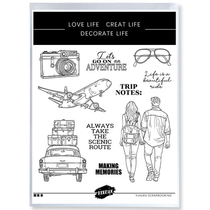 Travel Cutting Dies And Stamp Set YX1443-S+D