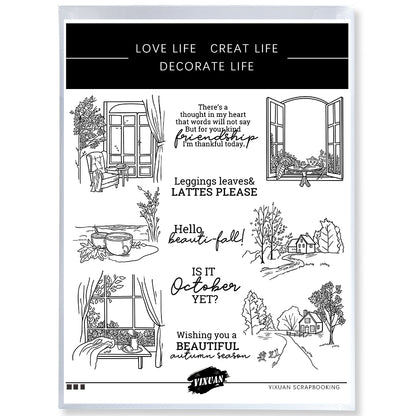 Hometown Courtyard Cutting Dies And Stamp Set YX1451-S+D