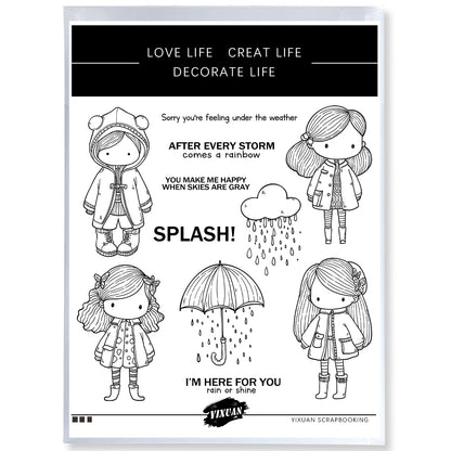 Cute girl Cutting Dies And Stamp Set YX1446-S+D