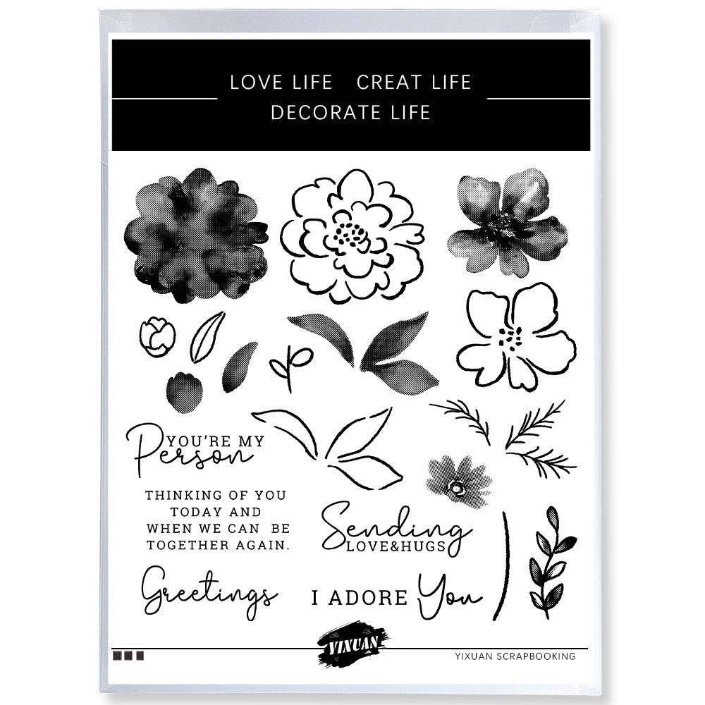 Beautiful Blooming Flowers Cutting Dies And Stamp Set YX1222-S+D