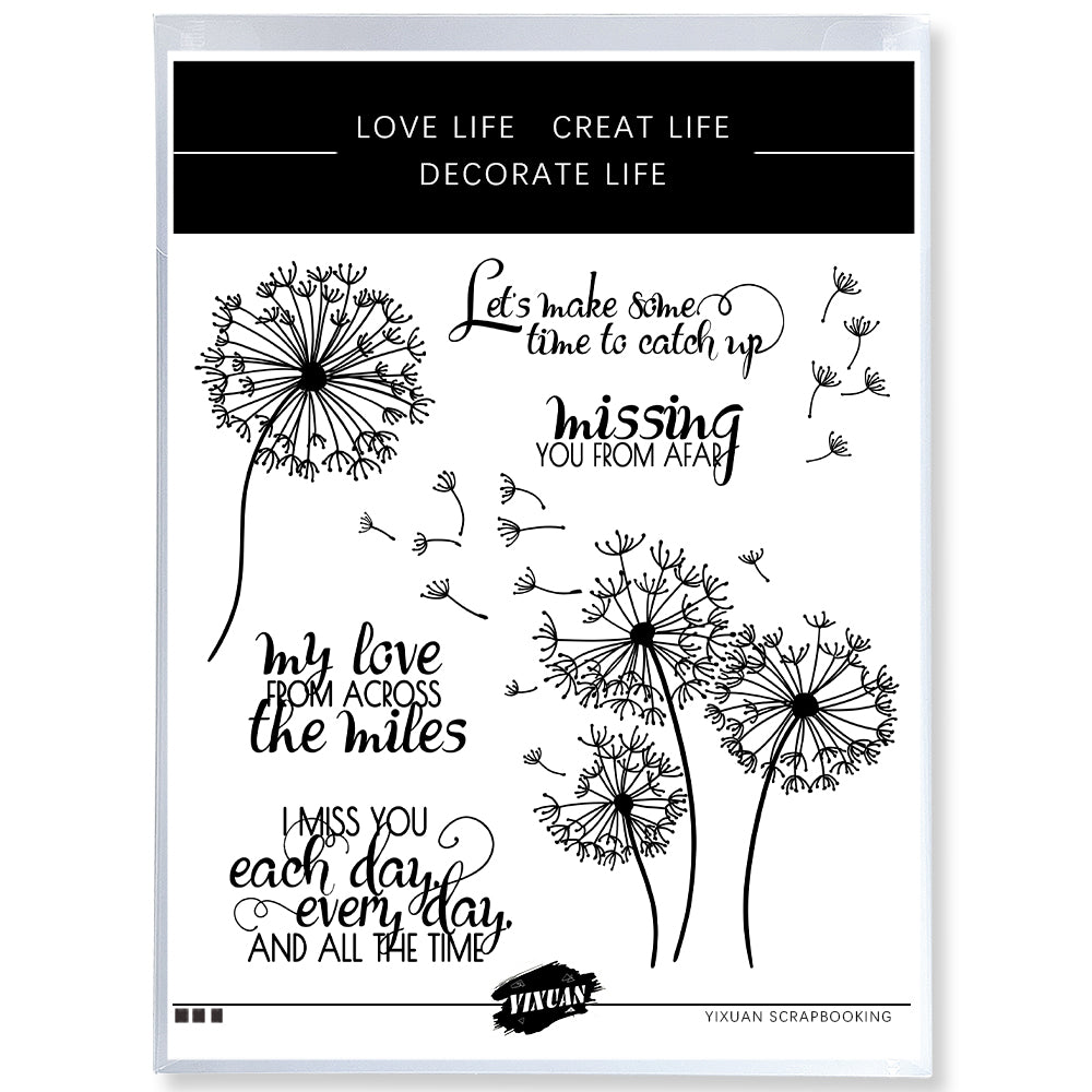 Summer Autumn Missing Flying Blowball Clear Stamp YX1278