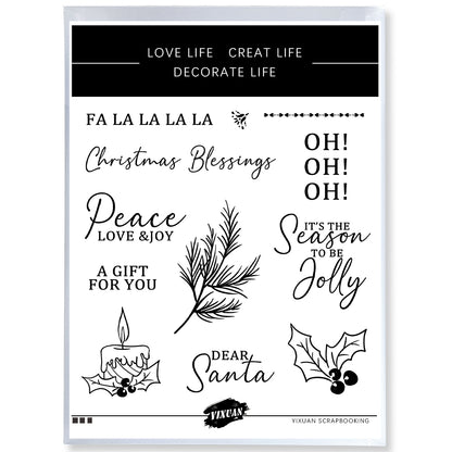 Christmas Leaves Cutting Dies And Stamp Set YX1477-S+D