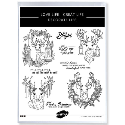 Home Decoration Deer Head Cutting Dies And Stamp Set YX1580-S+D