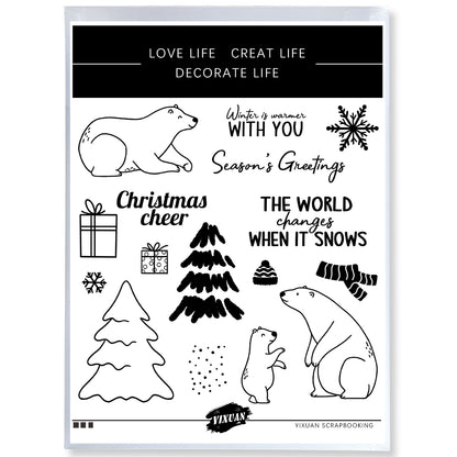 Design Bear Cutting Dies And Stamp Set YX1529-S+D