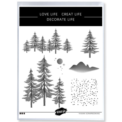 Trees and Forests Cutting Dies And Stamp Set YX1474-S+D