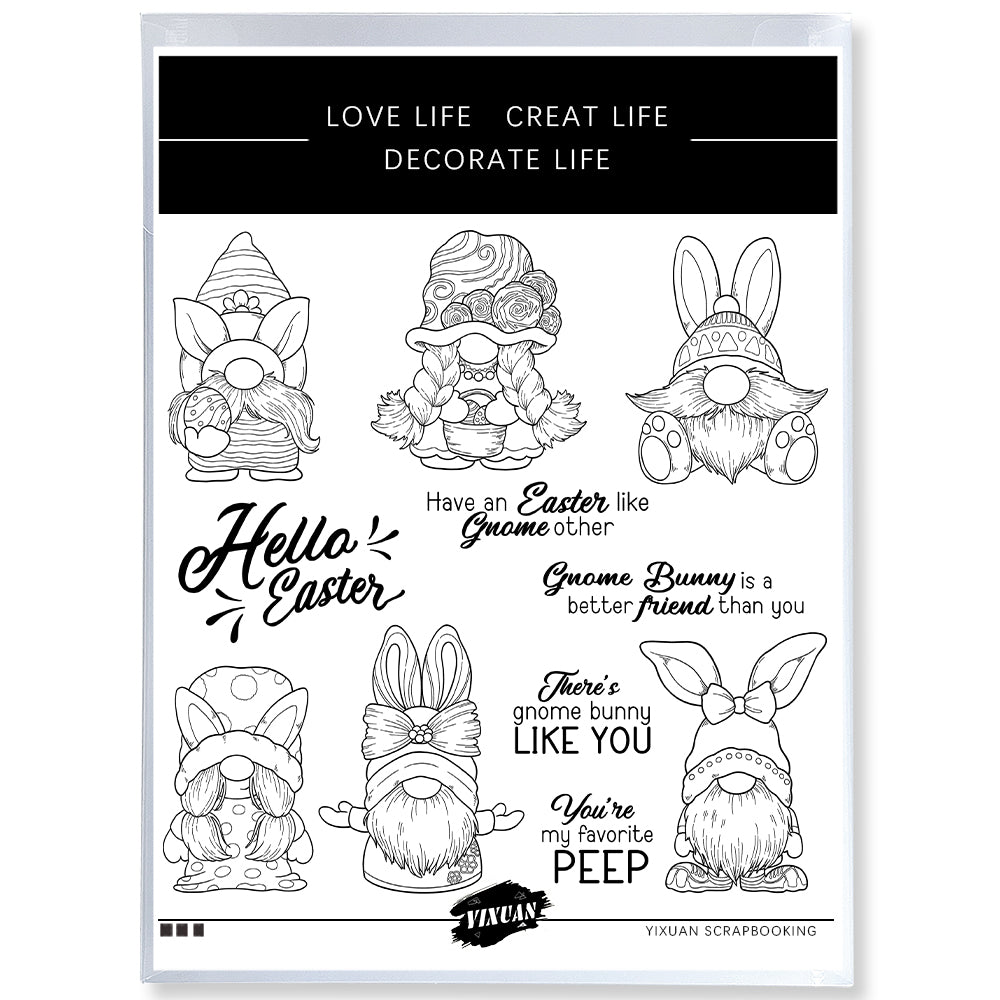 Easter Cartoon Dwarf  Cutting Dies And Stamp Set YX1586-S+D