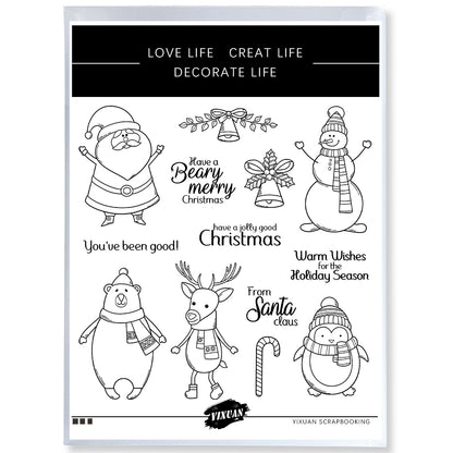 Santa Claus and Animals Cutting Dies And Stamp Set YX1550-S+D