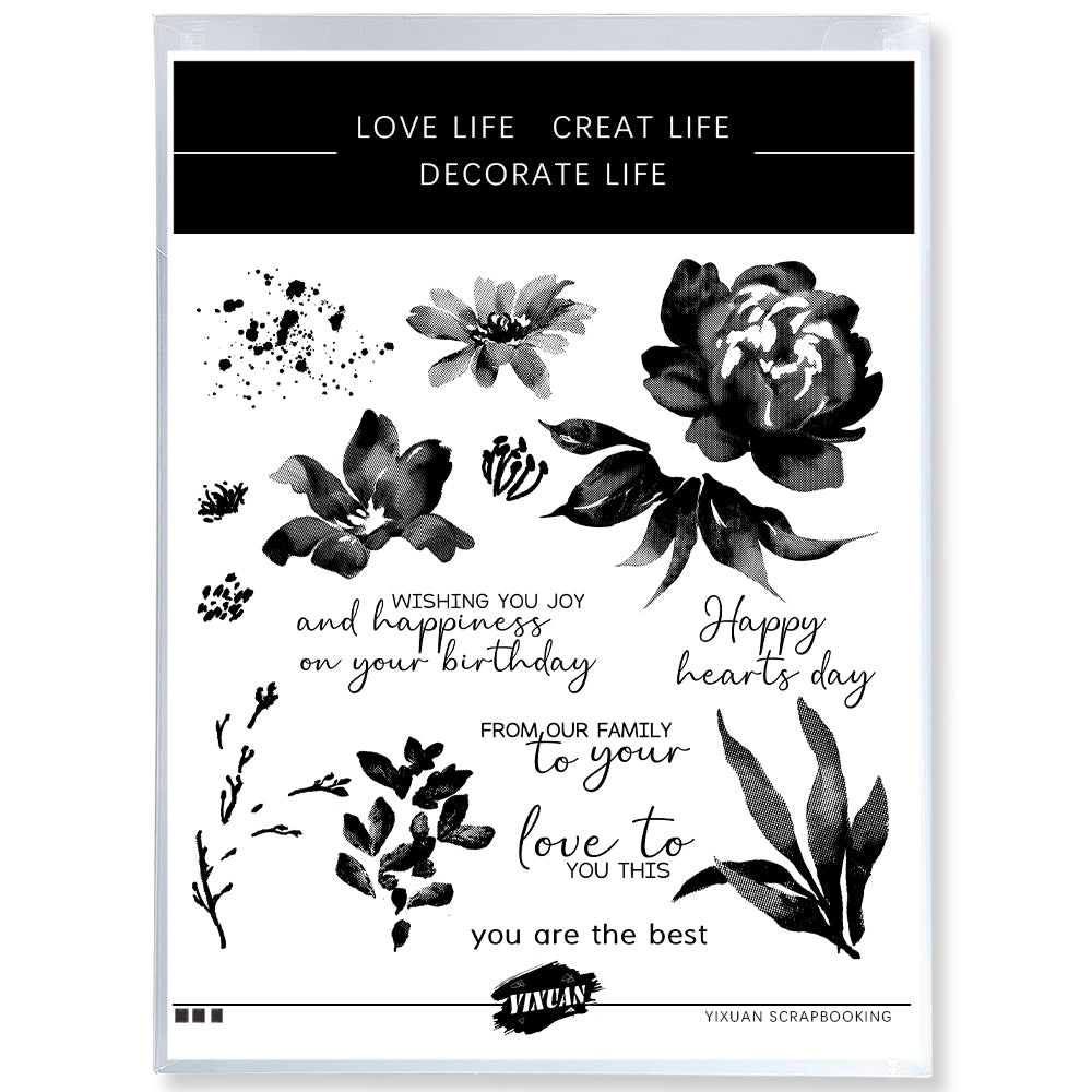 Painted Flowers Floral Stamp Set YX1226-S