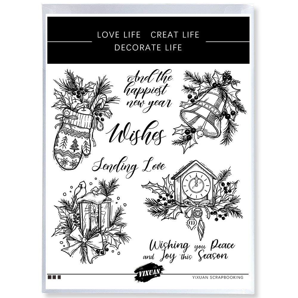 Christmas Elements Cutting Dies And Stamp Set YX1516-S+D