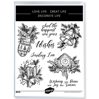 Christmas Elements Cutting Dies And Stamp Set YX1516-S+D