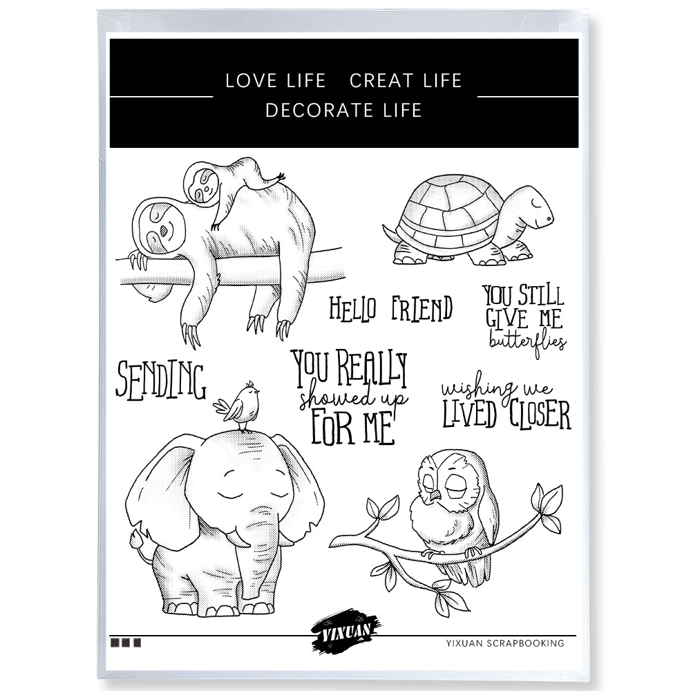 Cute Cartoon Sleeping Animals Clear Stamp YX1279