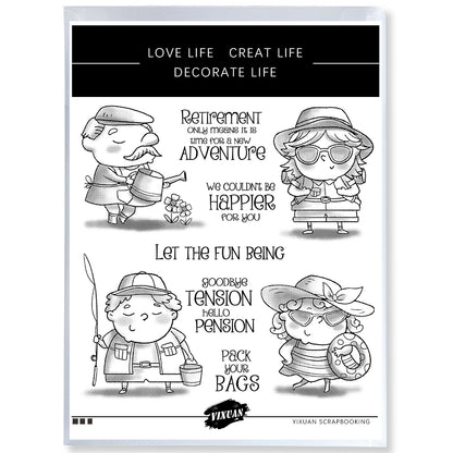 Cute Summer Holiday Boys Girls Cutting Dies And Stamp Set YX1294-S+D