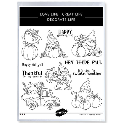 Dwarves and Pumpkins Cutting Dies And Stamp Set YX1458-S+D