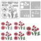 Beautiful Blooming Flowers Floral 4PCS Stencils YX1323-M