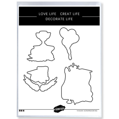 Party Celebrations For Graduation Season Cutting Dies And Stamp Set YX1218-S+D