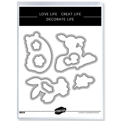 Love Baby Mother Animals Cutting Dies And Stamp Set YX1235-S+D