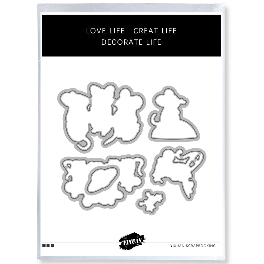 The Mouse Family Cutting Dies And Stamp Set YX1492-S+D