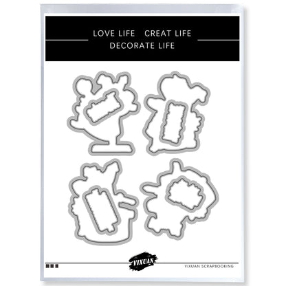 Cute Cartoon Cooking Baking Pigs Cutting Dies And Stamp Set YX1274-S+D