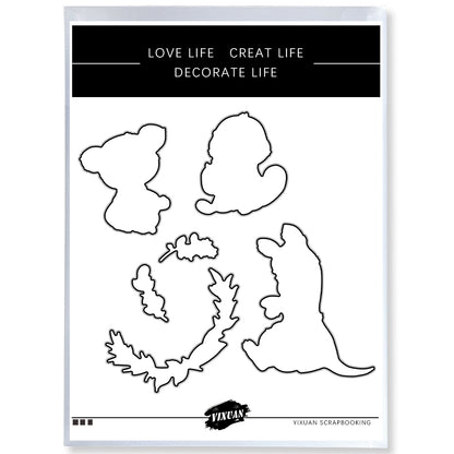 Love Mother Baby Cute Animals Mother's Day Cutting Dies And Stamp Set YX1207-S+D