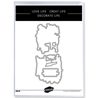 Old Table Cutting Dies And Stamp Set YX1531-S+D