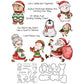 Cartoon Christmas Animals Cutting Dies And Stamp Set YX1569-S+D