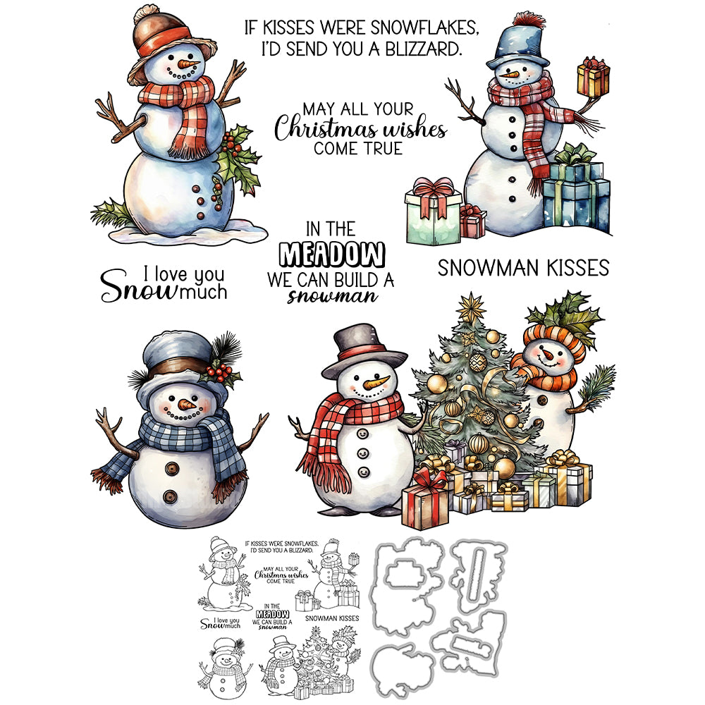 Snowman Cutting Dies And Stamp Set YX1533-S+D