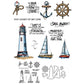 Lighthouse Sailboat Navigation Accessories Cutting Dies And Stamp Set YX1314-S+D