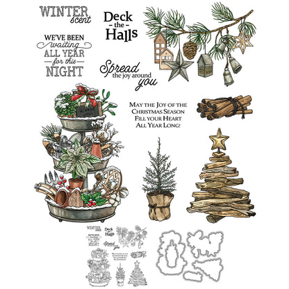 Christmas Food Display Cutting Dies And Stamp Set YX1583-S+D