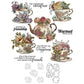 Roses Flowers And Vintage Tea Cups Set Tea Time Cutting Dies And Stamp Set YX1416-S+D