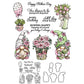 Love Flowers Roses Gnomes Mother's Day Gifts Cutting Dies And Stamp Set YX1230-S+D