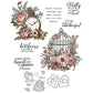 Roses Flowers Vintage Birdcage And Clock Cutting Dies And Stamp Set YX1419-S+D
