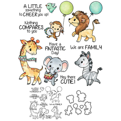 Cute Nature Animals Party Cutting Dies And Stamp Set YX1244-S+D