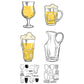 Summer Cooling Wine Beer Bottles Cups Cutting Dies And Stamp Set YX1192-S+D